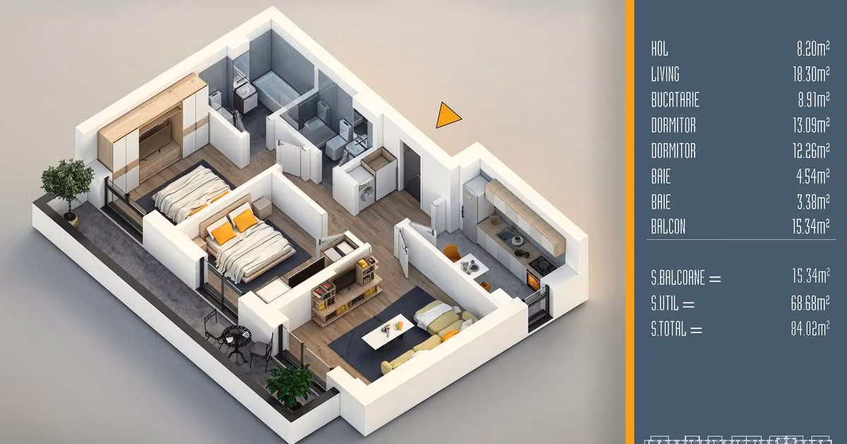 Apartament de vânzare cu 3 camere în zona Theodor Pallady, Sector 3