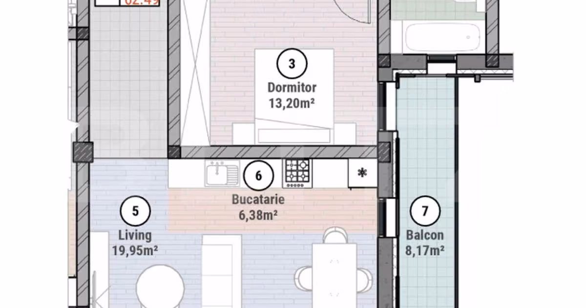 Apartament de vânzare cu 2 camere în Moșnița Nouă