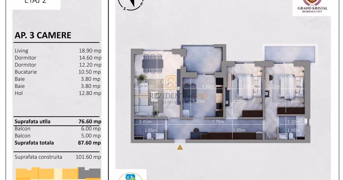 Apartament de vânzare cu 3 camere în zona Berceni, Sector 4