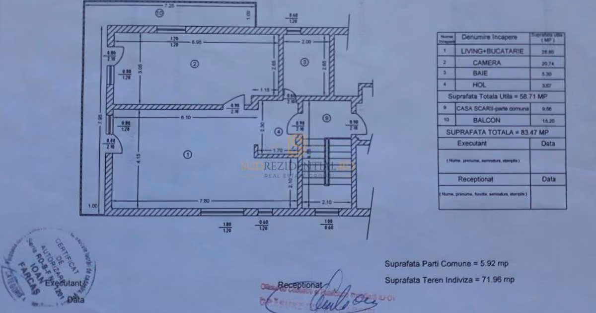 Apartament de vânzare cu 2 camere, mobilat în 1 Decembrie