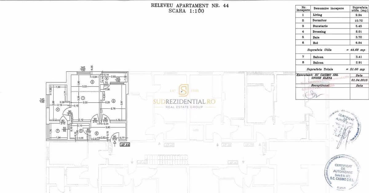 Apartament de vânzare cu 3 camere, mobilat în Popești-Leordeni
