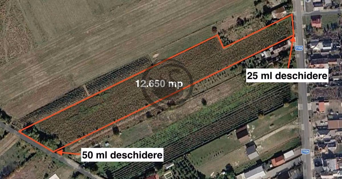 Teren Construcții intravilan de vânzare de 12650 mp, în Ghirdoveni