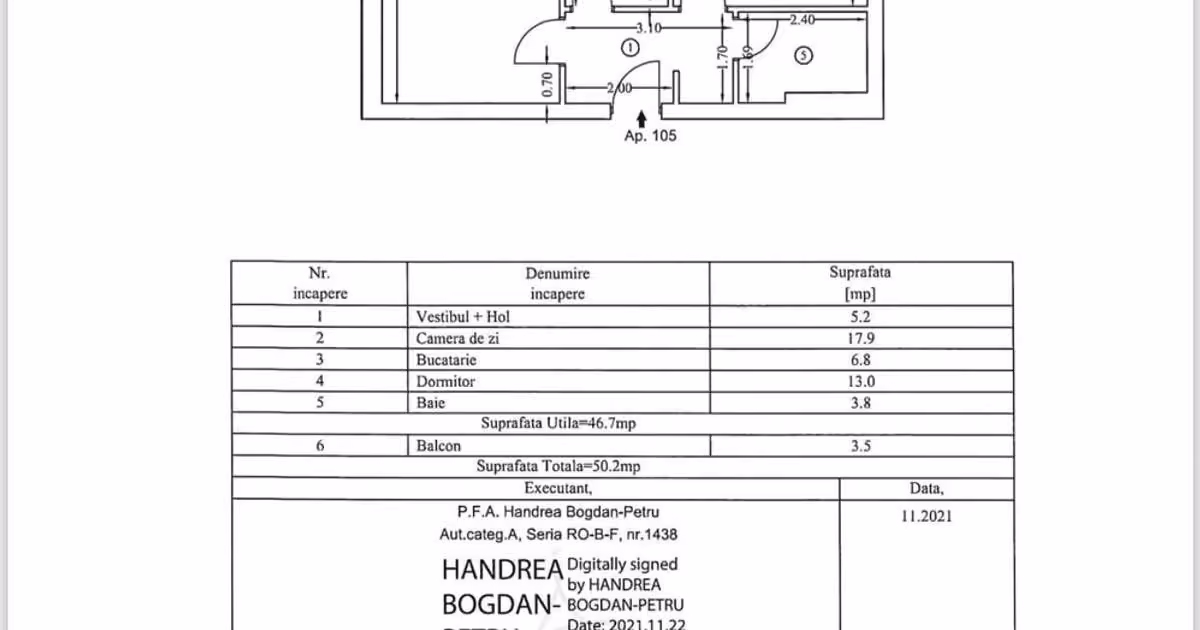 Apartament de vânzare cu 2 camere în Ștefăneștii de Jos