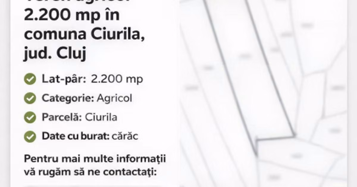Teren Construcții intravilan de vânzare de 2200 mp, în zona Făget, Cluj-Napoca