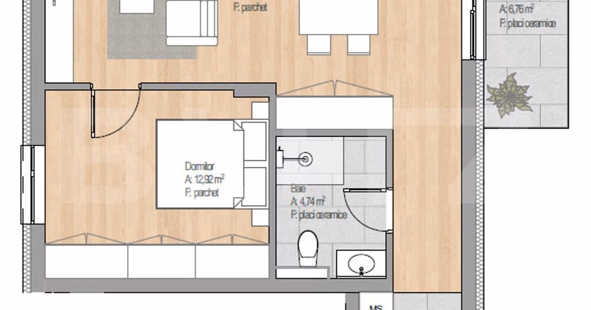 Apartament de vânzare cu 2 camere în Florești