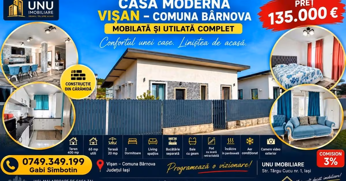 Casă individuală de vânzare cu 3 camere în zona Vișani, Iași