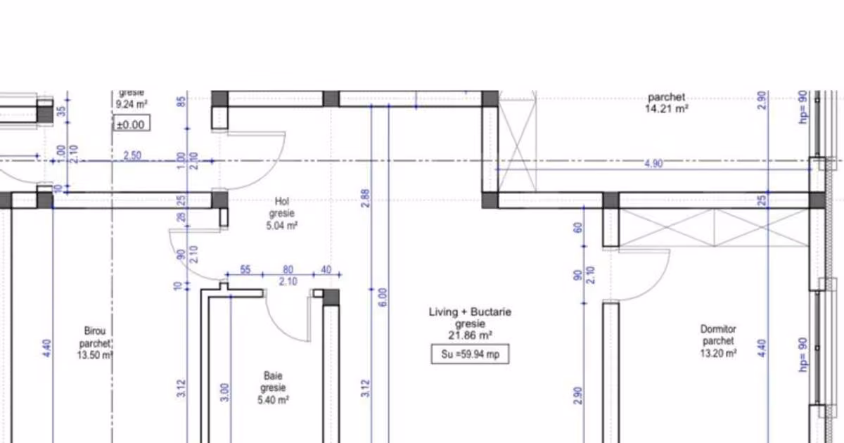 Apartament de vânzare cu 3 camere în Florești