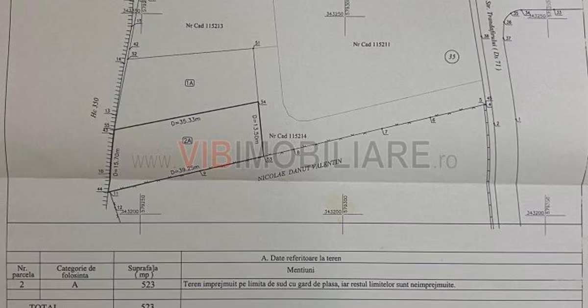 Teren intravilan de vânzare de 523 mp, în Corbeanca