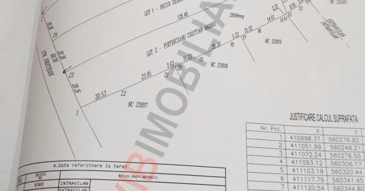 Teren intravilan de vânzare de 2898 mp, în Brebu Mânăstirei