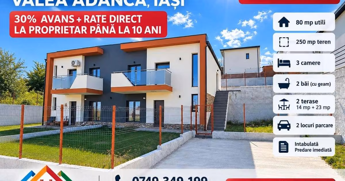Casă individuală de vânzare cu 3 camere în zona Valea Adâncă, Iași