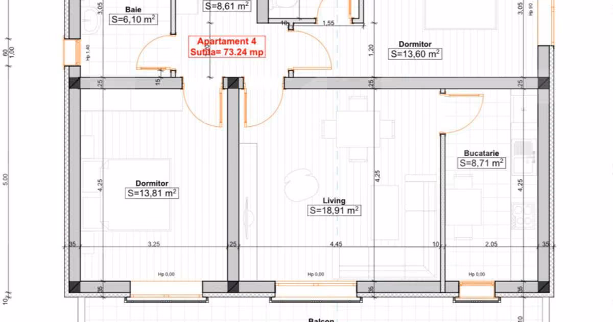 Apartament de vânzare cu 3 camere în Giroc