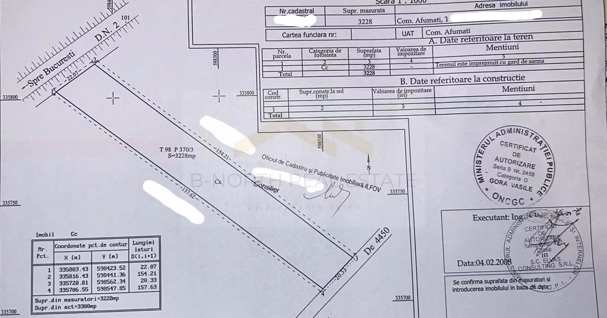 Teren Construcții intravilan de vânzare de 3228 mp, în Afumați