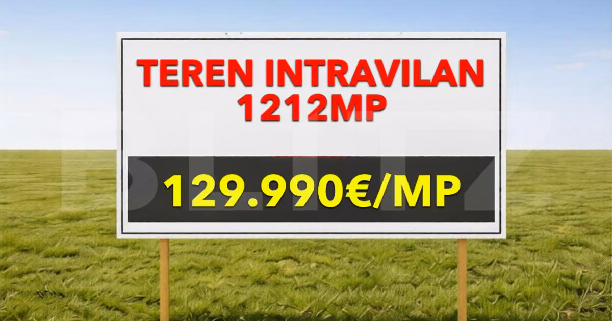 Teren Construcții intravilan de vânzare de 1212 mp, în Giroc
