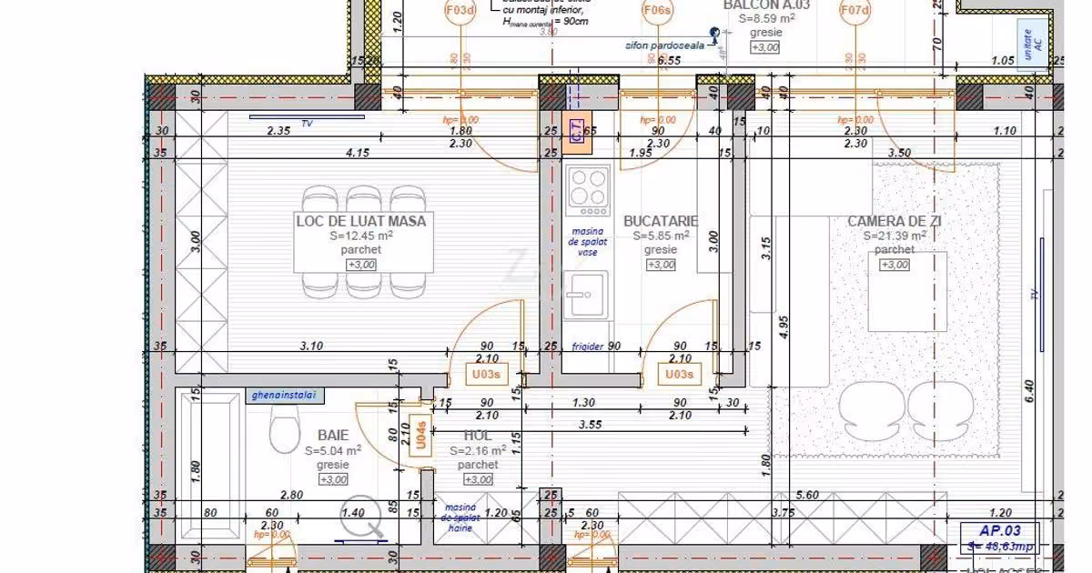 Apartament de vânzare cu 2 camere, mobilat în Giroc