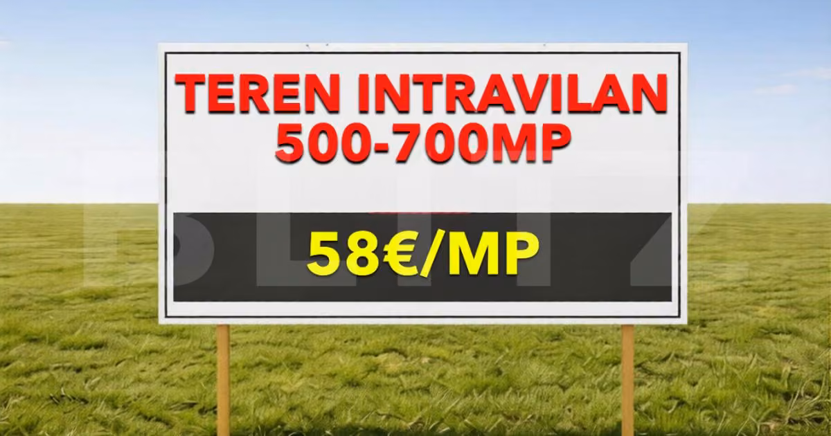 Teren Construcții intravilan de vânzare de 500 mp, în Bucovăț (Remetea Mare)