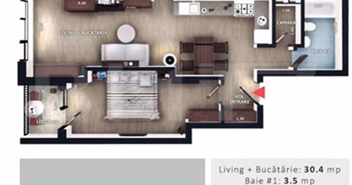Apartament de vânzare cu 3 camere în Florești