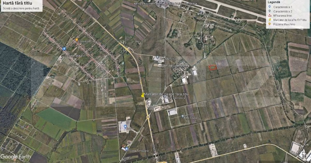 Teren Construcții extravilan de vânzare de 11502 mp, în zona Aeroport, Timișoara