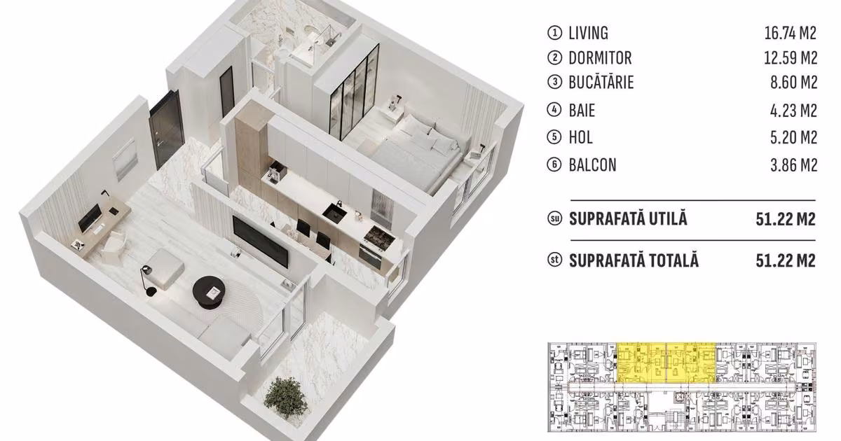 Apartament de vânzare cu 2 camere în zona Militari, Sector 6
