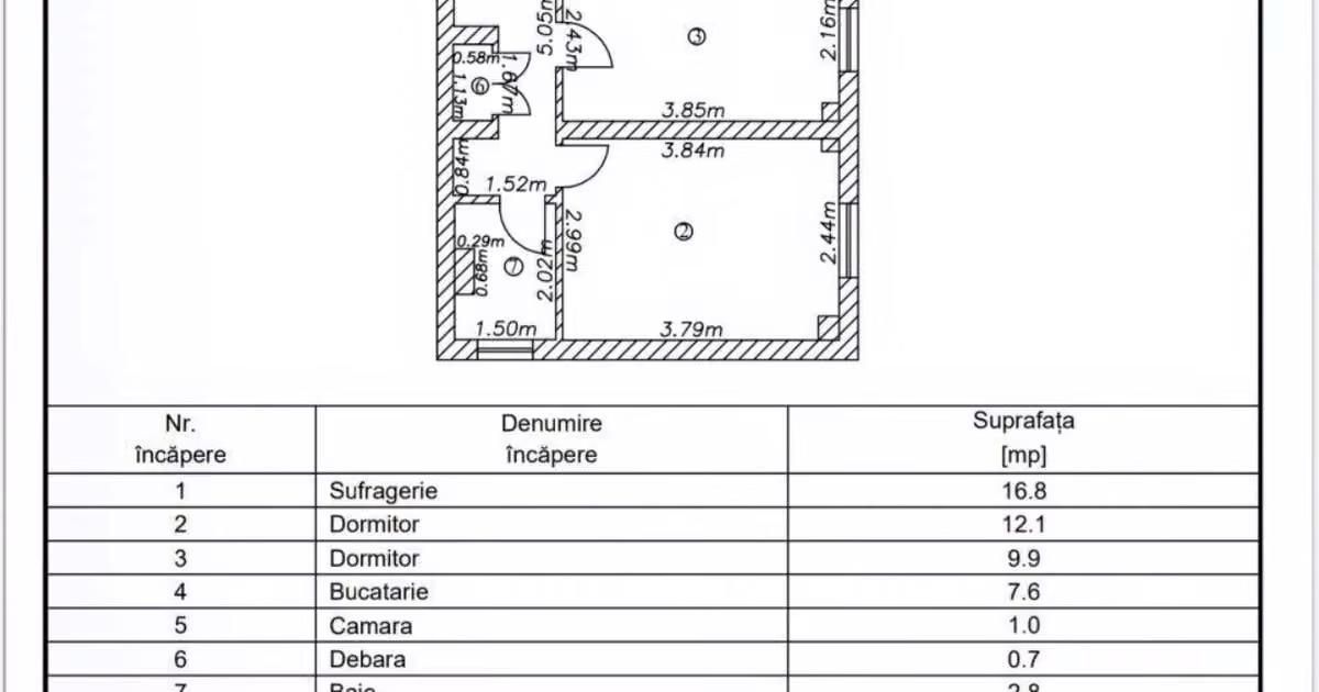 Apartament de vânzare cu 3 camere în zona Micro 39, Galați