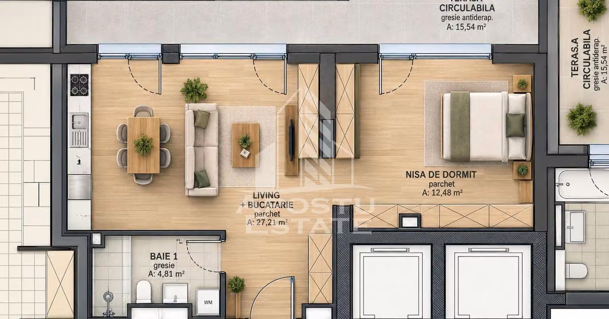Apartament de vânzare cu 2 camere în zona Bucovina, Timișoara