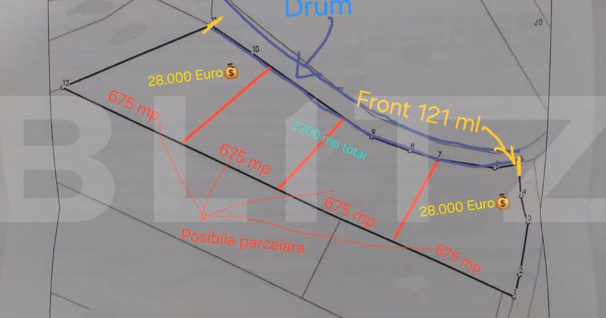 Teren Construcții intravilan de vânzare de 2700 mp, în zona Exterior Nord, Cluj-Napoca