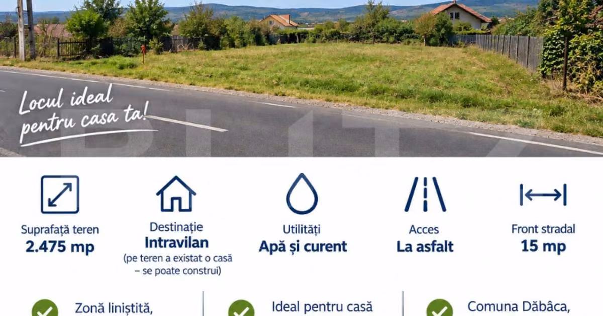 Teren Construcții intravilan de vânzare de 2475 mp, în zona Exterior Nord, Cluj-Napoca