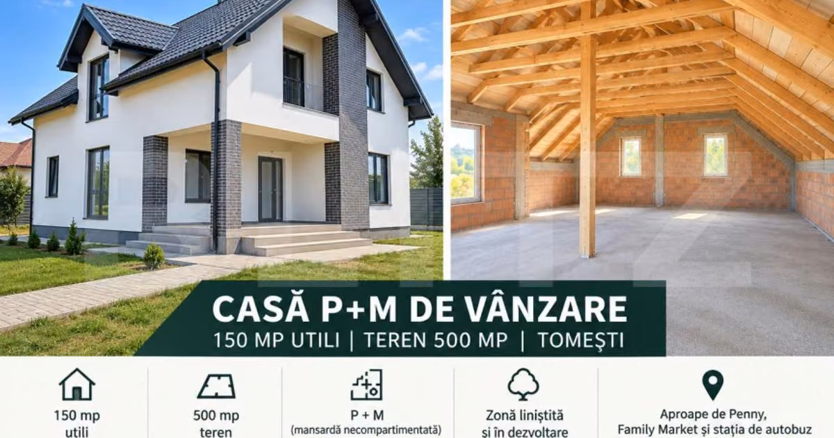 Casă individuală de vânzare cu 5 camere în Tomești