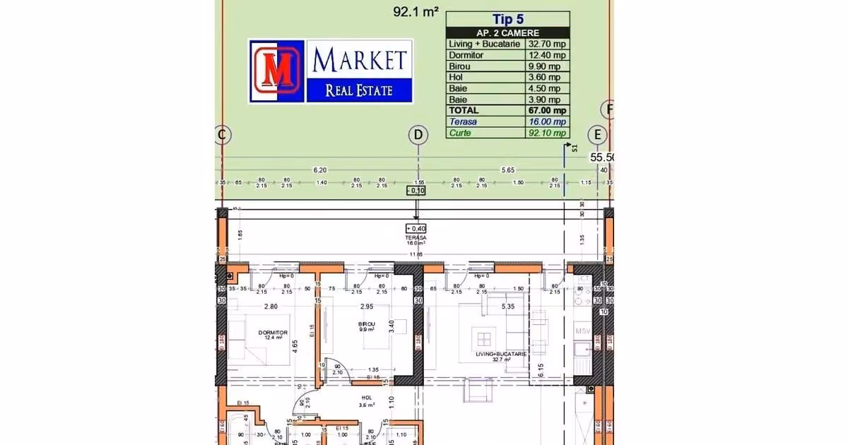 Apartament de vânzare cu 3 camere în Popești-Leordeni