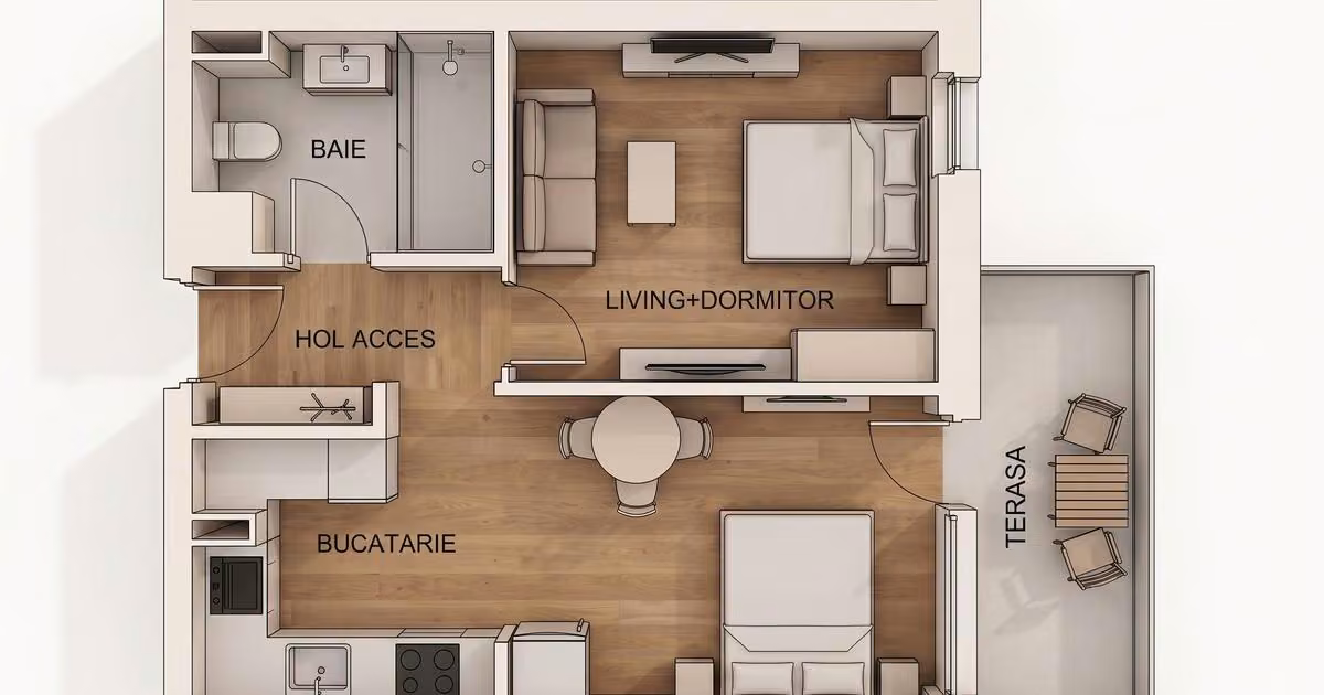 Apartament de vânzare cu 2 camere, mobilat în zona Pipera, Sector 1