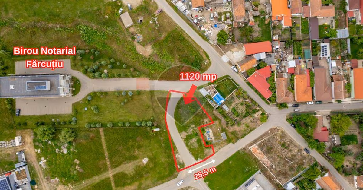 Teren Construcții intravilan de vânzare de 1120 mp, în Vladimirescu