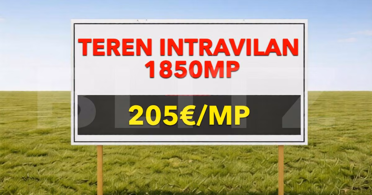 Teren Construcții intravilan de vânzare de 1850 mp, în Moșnița Veche