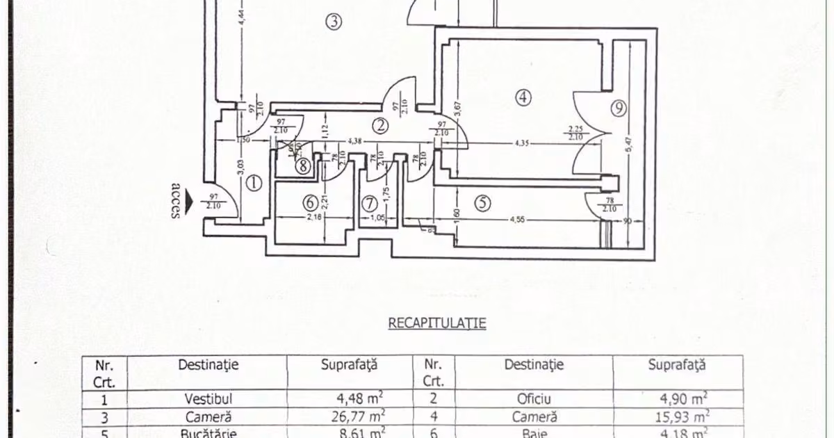 Apartament de vânzare cu 2 camere în zona Ștefan cel Mare, Sector 2