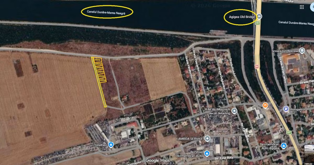 Teren Construcții intravilan de vânzare de 500 mp, în Agigea
