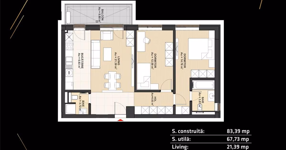 Apartament de vânzare cu 3 camere în zona Vest, Ploiești