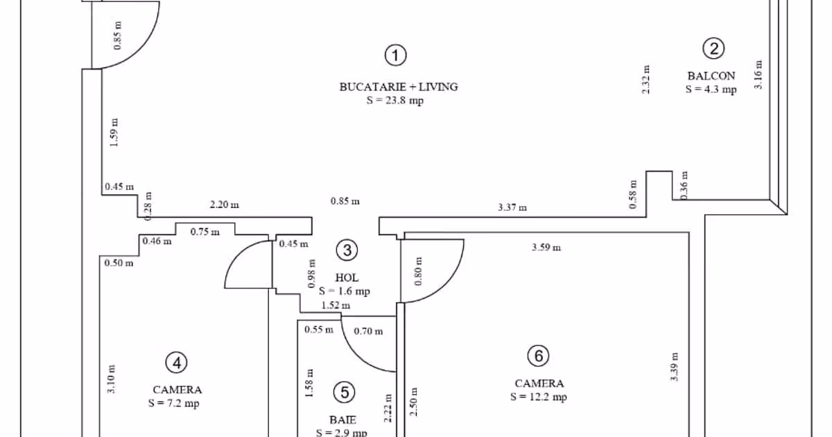 Apartament de vânzare cu 2 camere în zona Vlahuță, Brașov