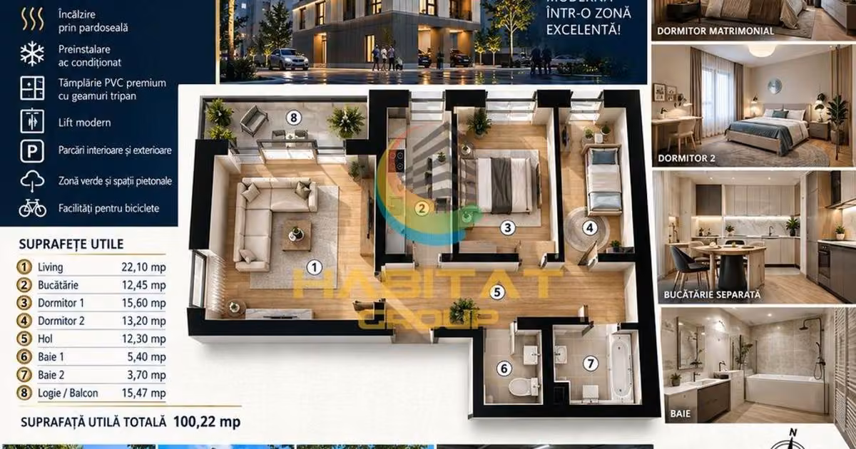 Apartament de vânzare cu 3 camere în zona Tineretului, Sector 4