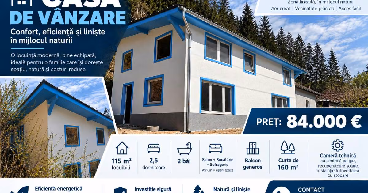 Casă individuală de vânzare cu 4 camere, mobilată în Holbav