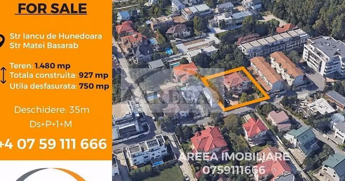 Teren Construcții intravilan de vânzare de 1480 mp, în zona Pipera, Sector 1