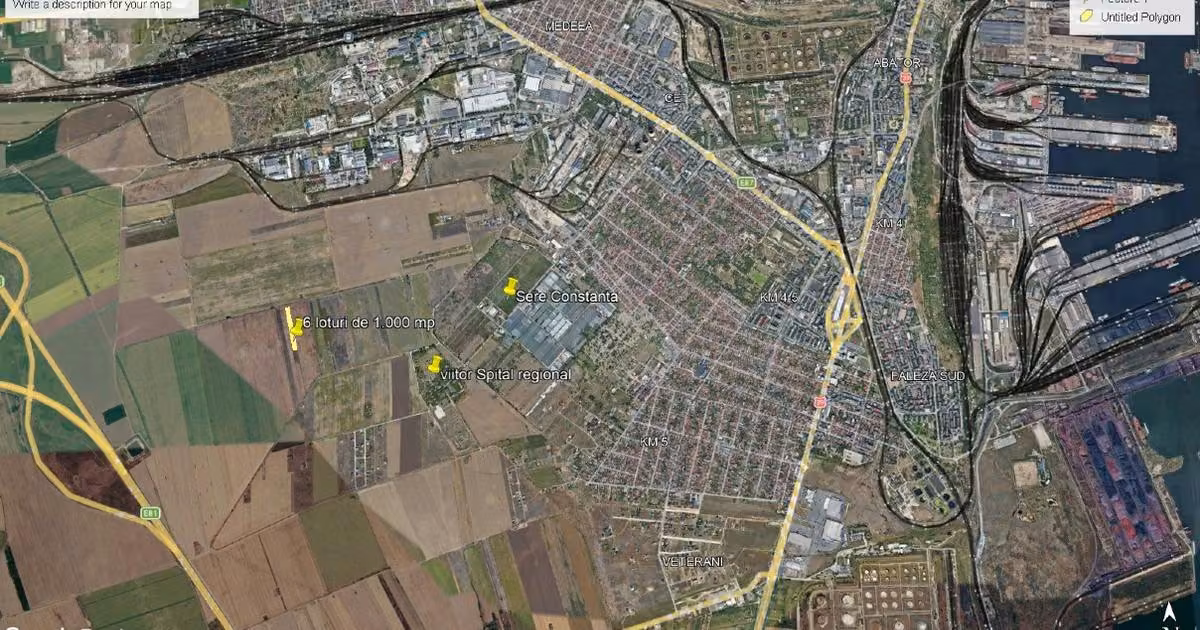 Teren agricol extravilan de vânzare de 1000 mp, în zona Viile Noi, Constanța