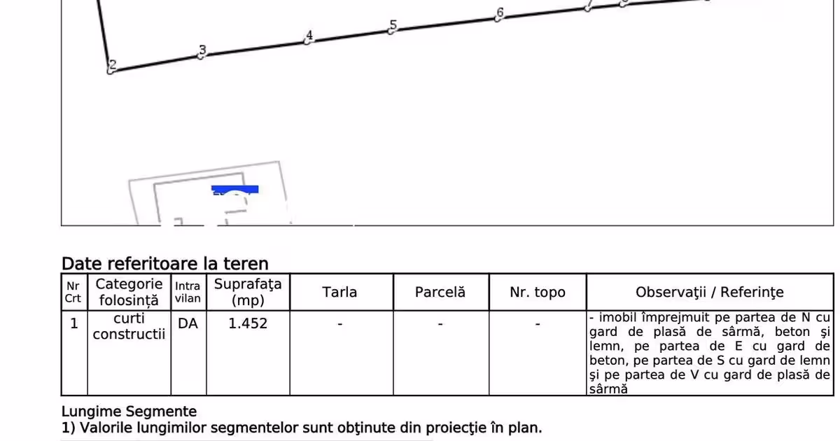 Teren Construcții intravilan de vânzare de 1452 mp, în zona Someșeni, Cluj-Napoca