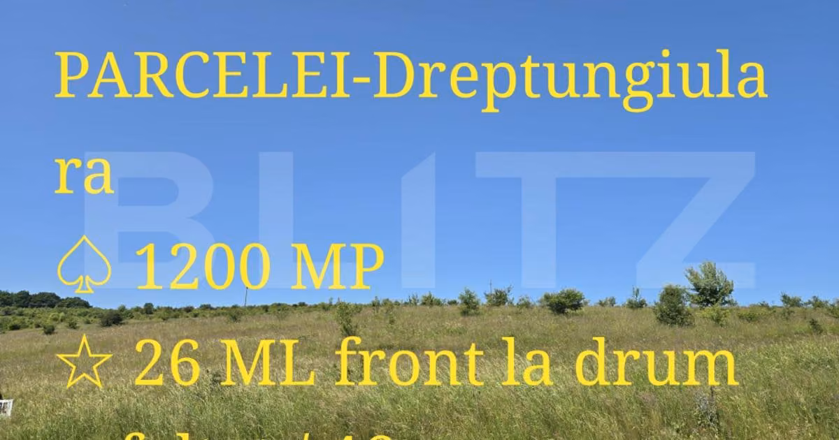 Teren Construcții intravilan de vânzare de 1200 mp, în Sălicea