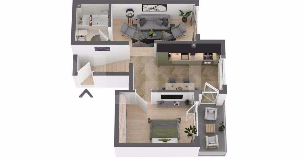 Apartament de vânzare cu 2 camere în Apahida