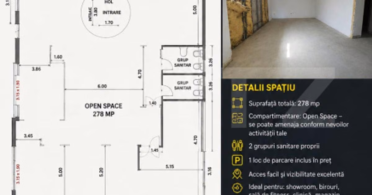 Spațiu comercial de vânzare de 278.00 mp, în zona Zorilor, Cluj-Napoca