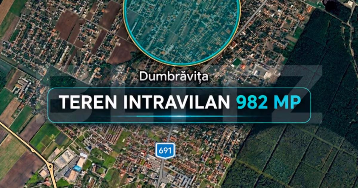 Teren Construcții intravilan de vânzare de 982 mp, în Dumbrăvița