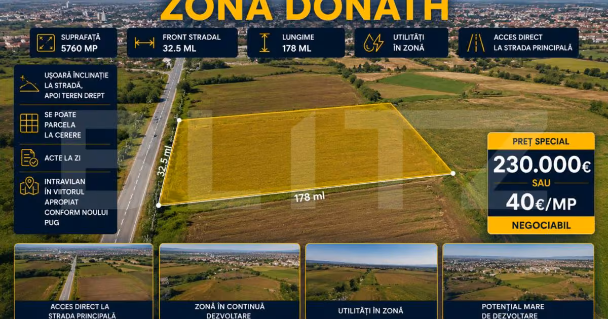 Teren Construcții extravilan de vânzare de 5760 mp, în Florești