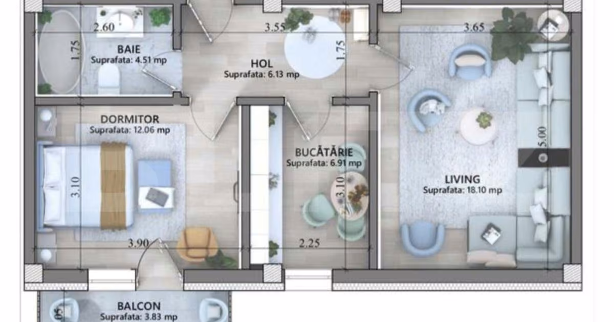 Apartament de vânzare cu 2 camere în zona Lunca Cetățuii, Iași