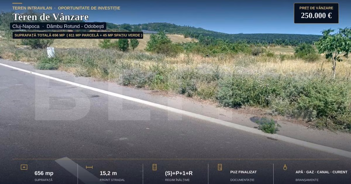 Teren Construcții intravilan de vânzare de 656 mp, în zona Dâmbul Rotund, Cluj-Napoca