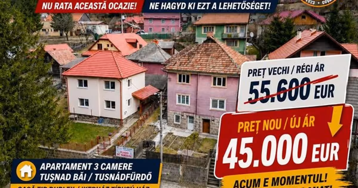 Duplex de vânzare cu 3 camere în Băile Tușnad
