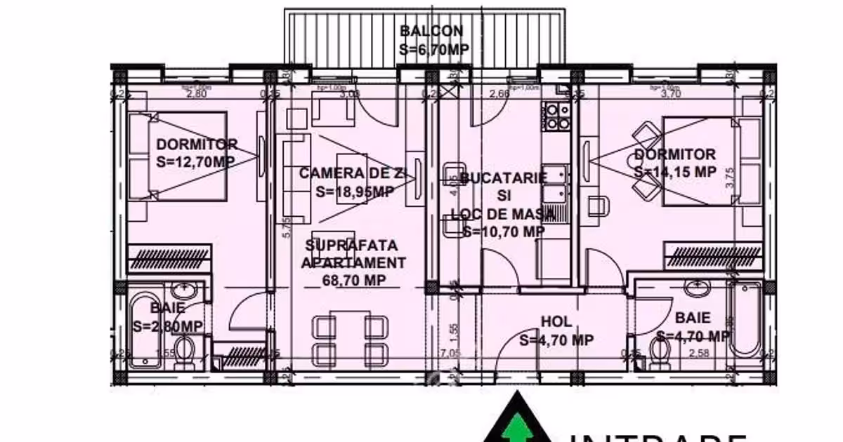 Apartament de vânzare cu 3 camere în zona Exterior Sud, Sibiu