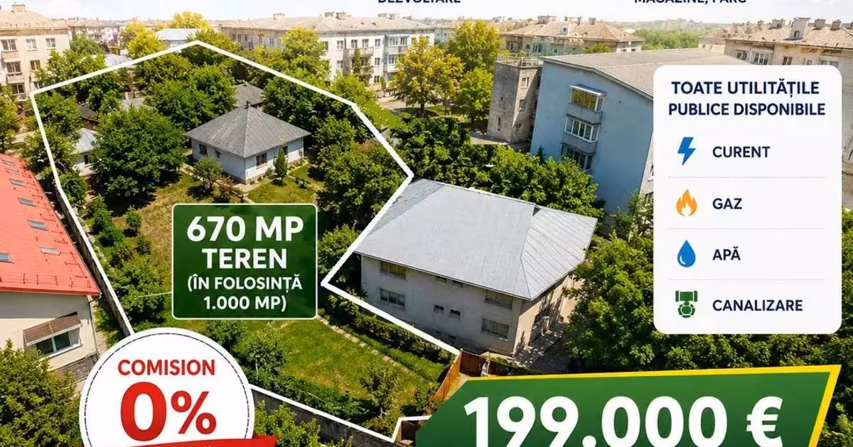 Teren Construcții intravilan de vânzare de 670 mp, în zona Central, Vaslui